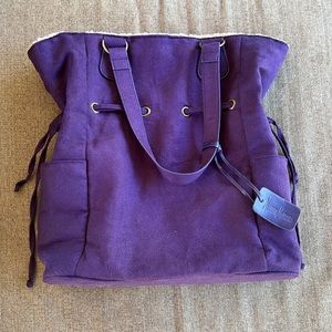 Neiman Marcus purple suede tote bag